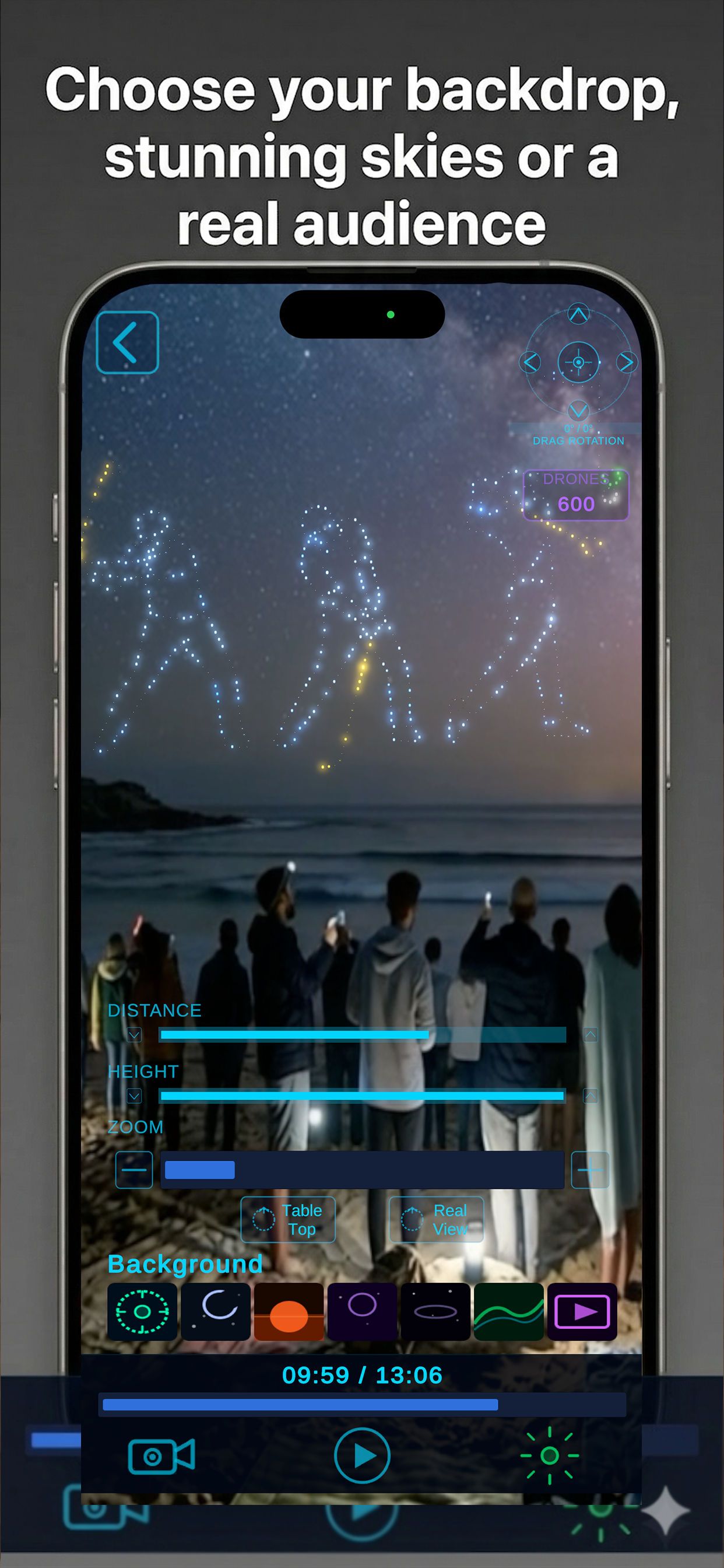 Stunning sky backdrops or real audiences