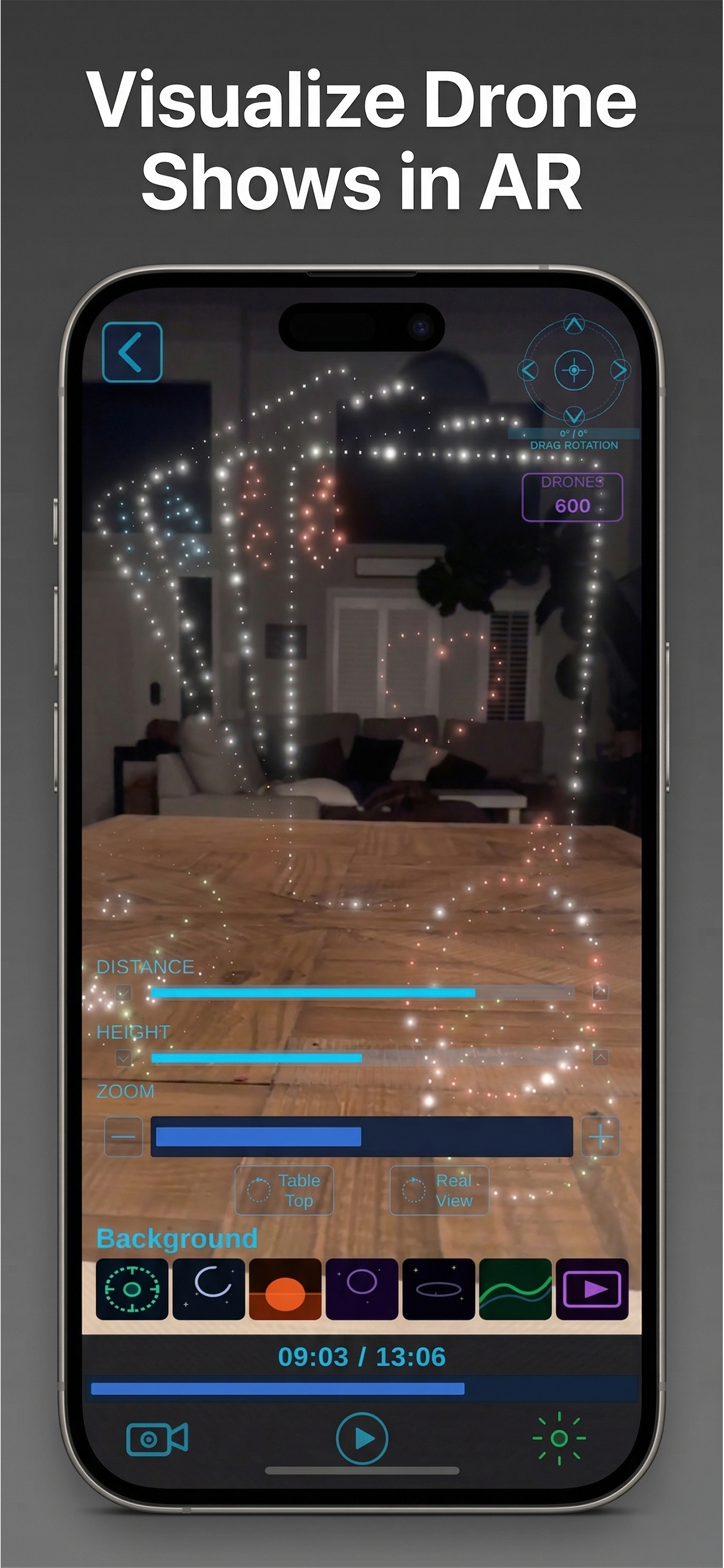 Visualize drone shows in AR